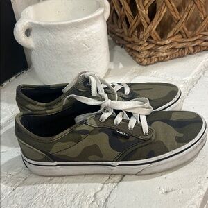 Vans Camouflage Green and Black Sneakers